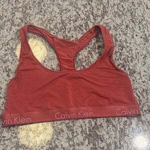 Calvin Klein Racerback Sports Bra - Rust Red